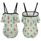 Cute Fox Print Ruffle Off-Shoulder Girls Swimsuit