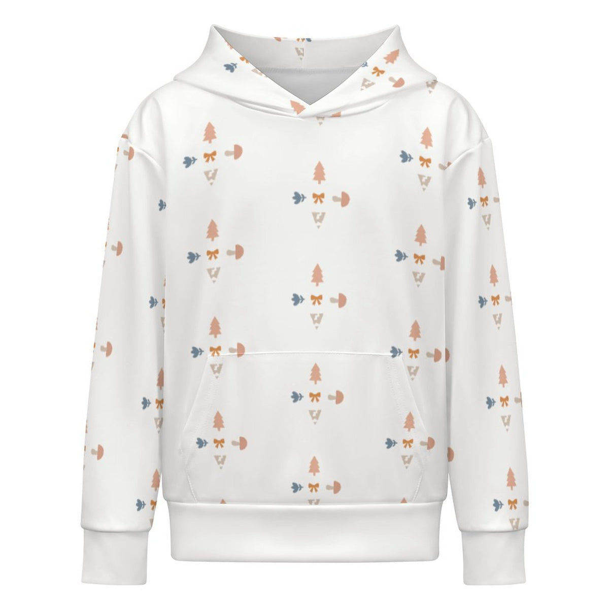 Kids' Geometric Print Hoodie No Drawstrings