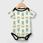 Cute Bunny & Moon Short Sleeve Baby Romper | 220gsm