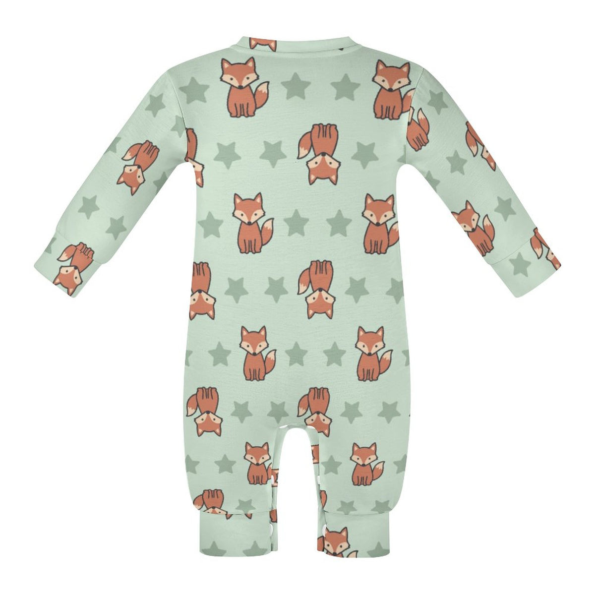 Cute Cotton Baby Fox Print Long Sleeve Bodysuit