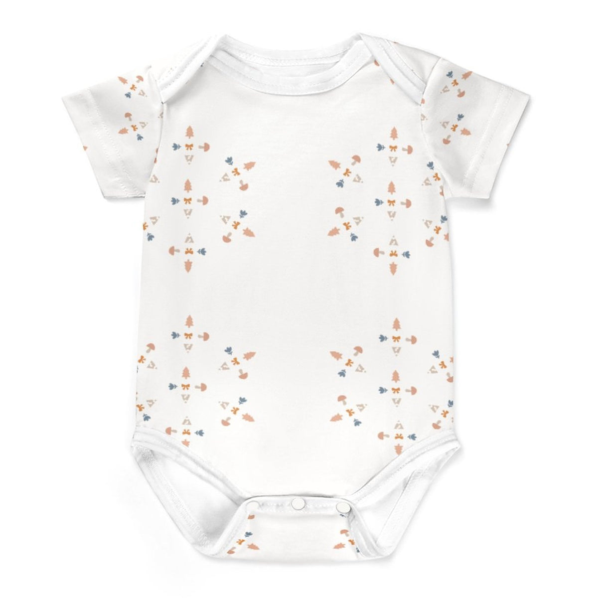 Cotton Baby Geometric Print Short Sleeve BoySuit