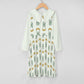 Cute Bunny & Moon Collar Long Sleeve Girls Dress | AOP