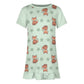 Cute Fox Print Girls Ruffle Hem Dress | Short Sleeve