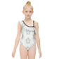 Girls' Geometric Star One-Shoulder Ruffle Swimsuit