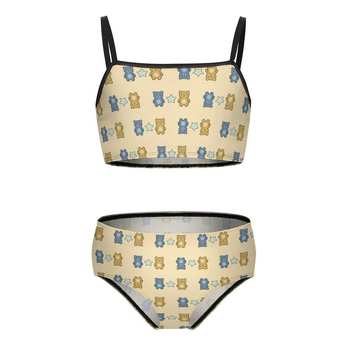 Cute Teddy Bear Girls Two-Piece Swimsuit | Custom AOP