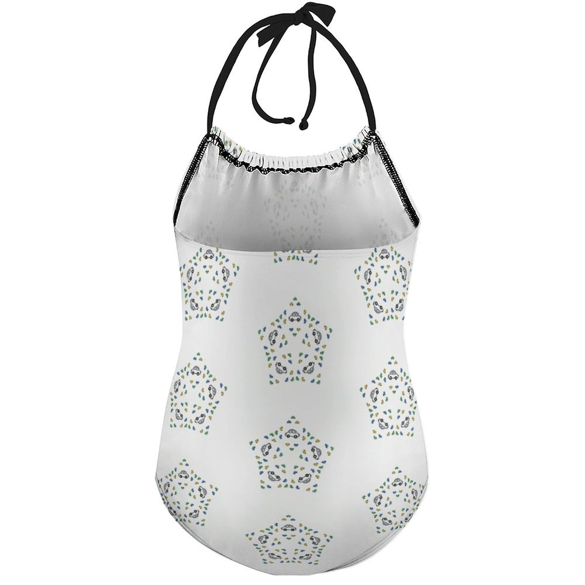 Cute Geometric Star Tie-Neck Swimsuit for Girls