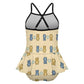 Girls Bear Print Strappy Swimsuit