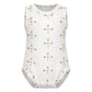 Baby White Patterned Sleeveless Tank Romper
