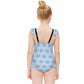 Girls' Light Blue Elephant Flutter Sleeve Swimsuit