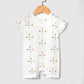 180GSM White Geometric Patterned Baby Onesie