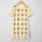 Cute Teddy Bear Girls Short Sleeve Dress | Custom AOP