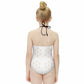 Cute Geometric Print Tie-Neck Sports Swimsuit for Girls