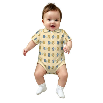 Cute Baby Short Sleeve Collared Polo Romper