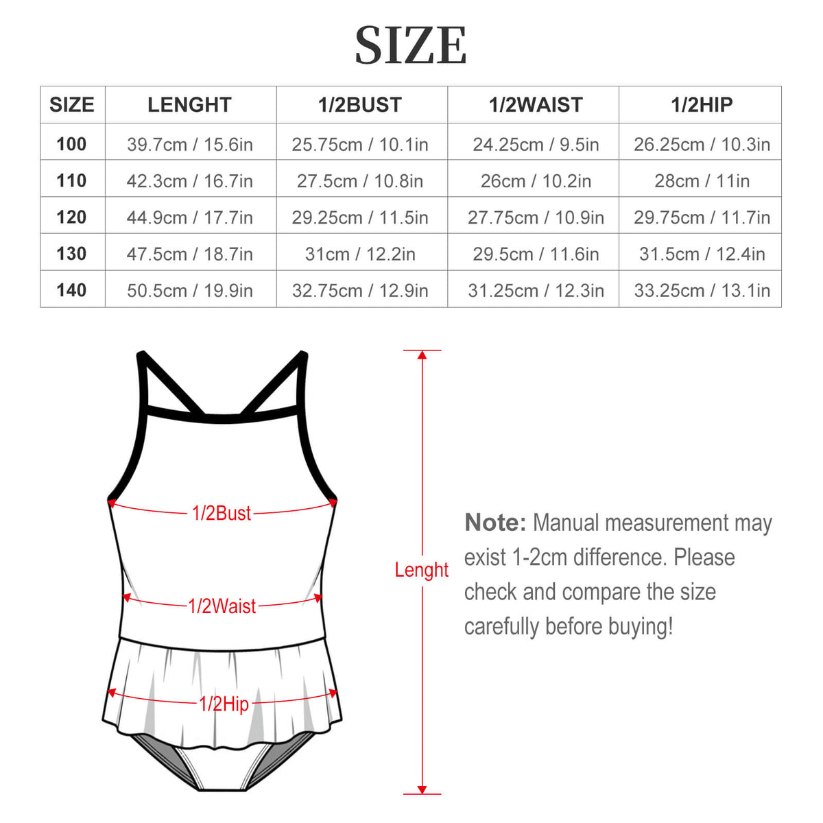 Girls' Blue Elephant Skirted Ruffle Swimsuit
