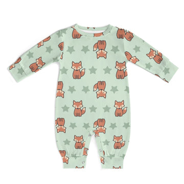 Cute Baby Fox Print Long Sleeve Romper Jumpsuit