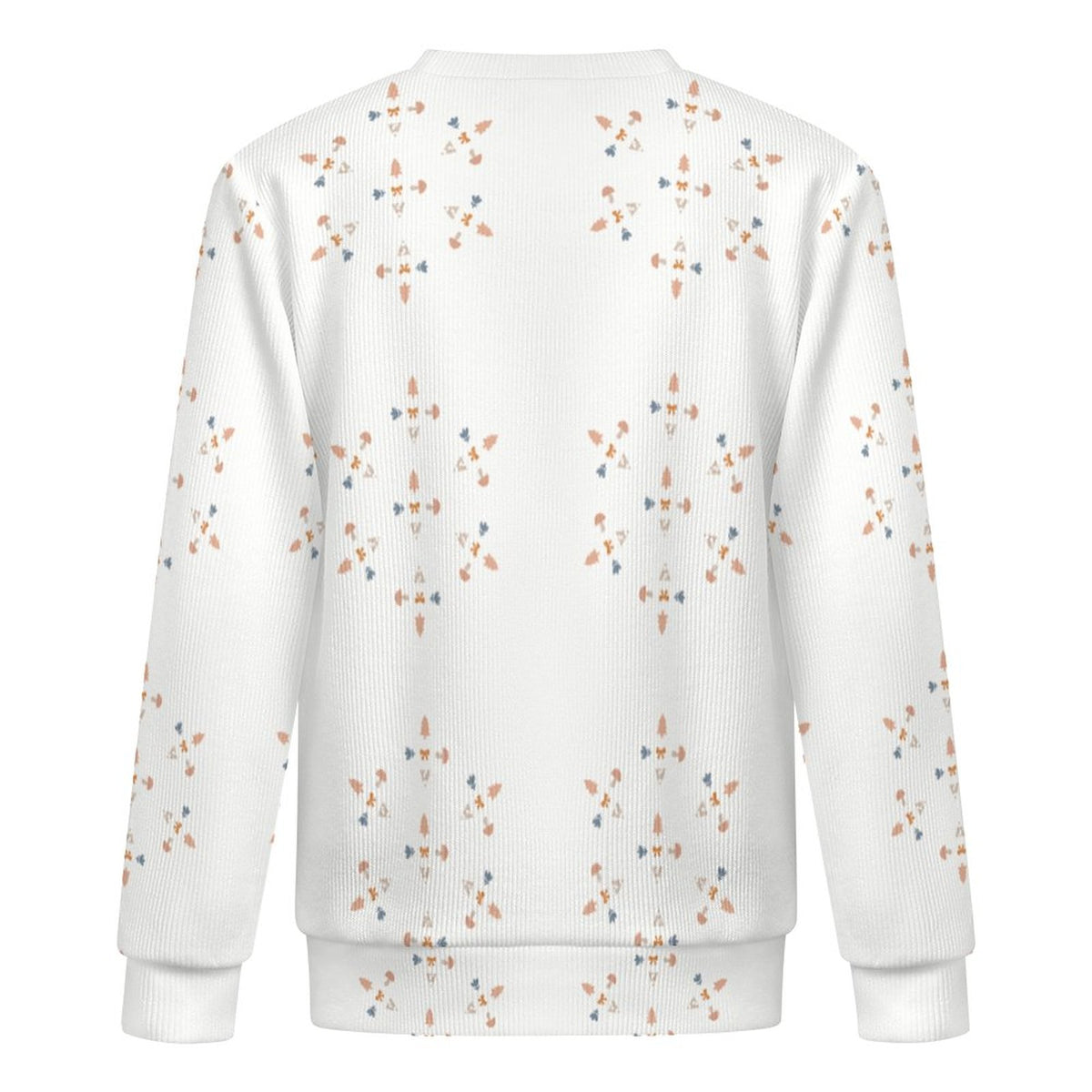Cute Geometric Motif Crewneck Sweater for Kids