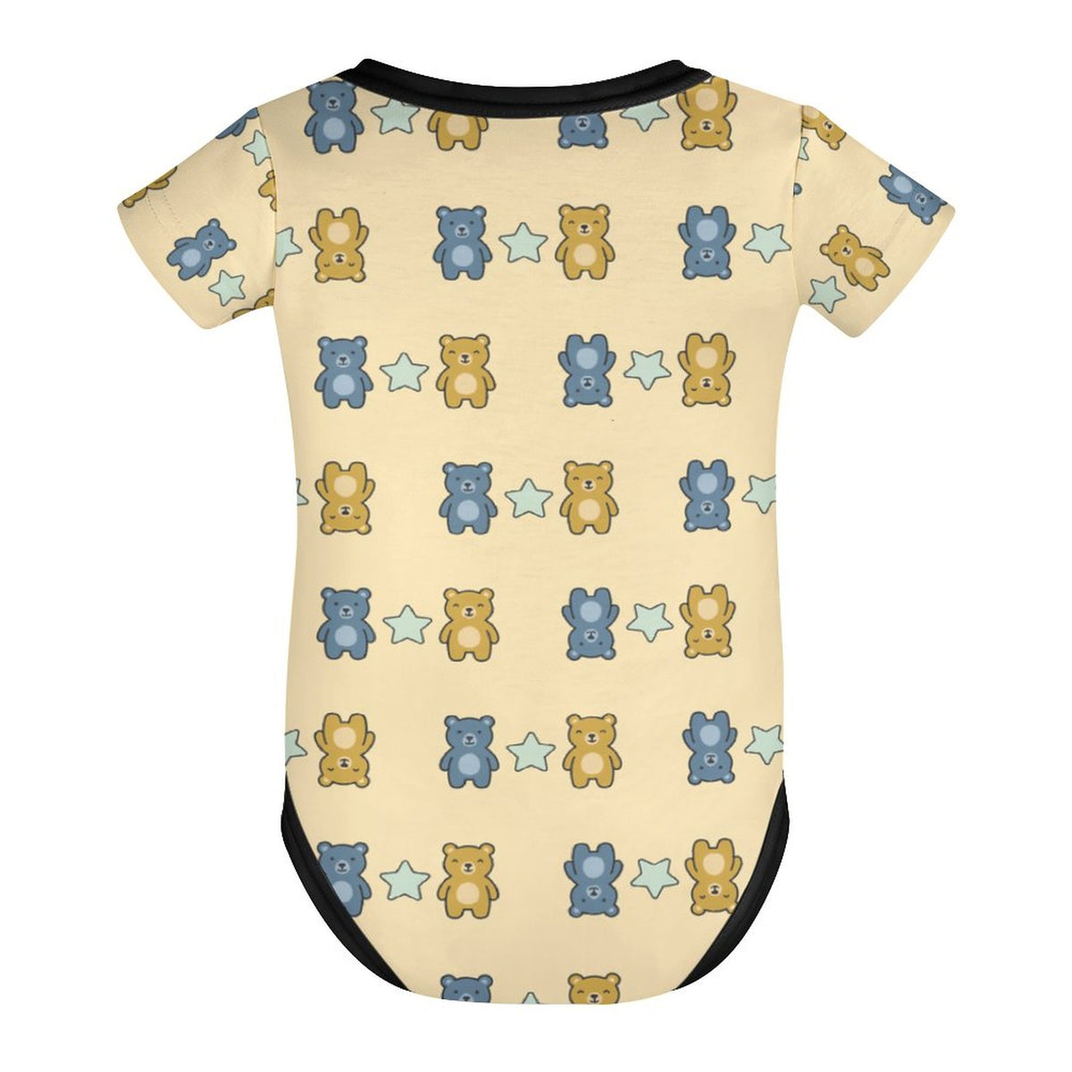Cute Baby Bear Print Short Sleeve Bodysuit Onesie