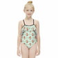 Cute Fox Print Ruffle Off-Shoulder Girls Swimsuit