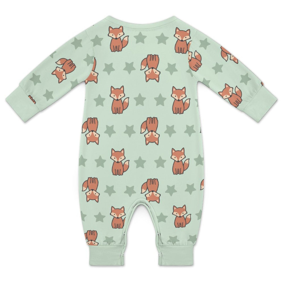 Cute Fox Print Long Sleeve Baby Romper | 180gsm