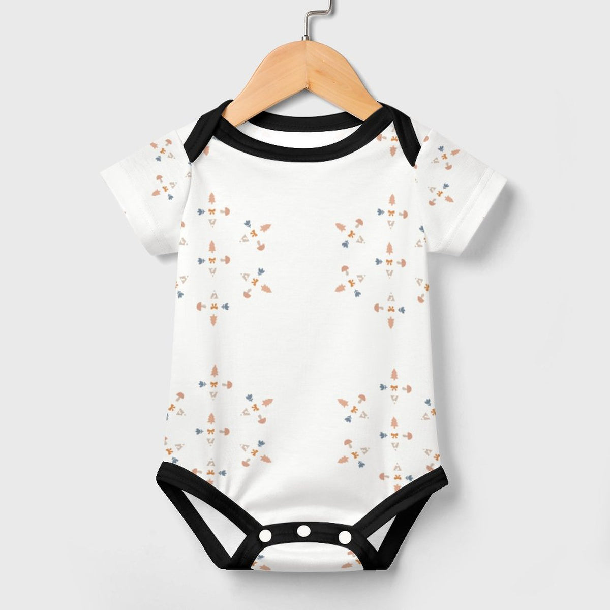 Cotton Baby Geometric Print Short Sleeve BoySuit