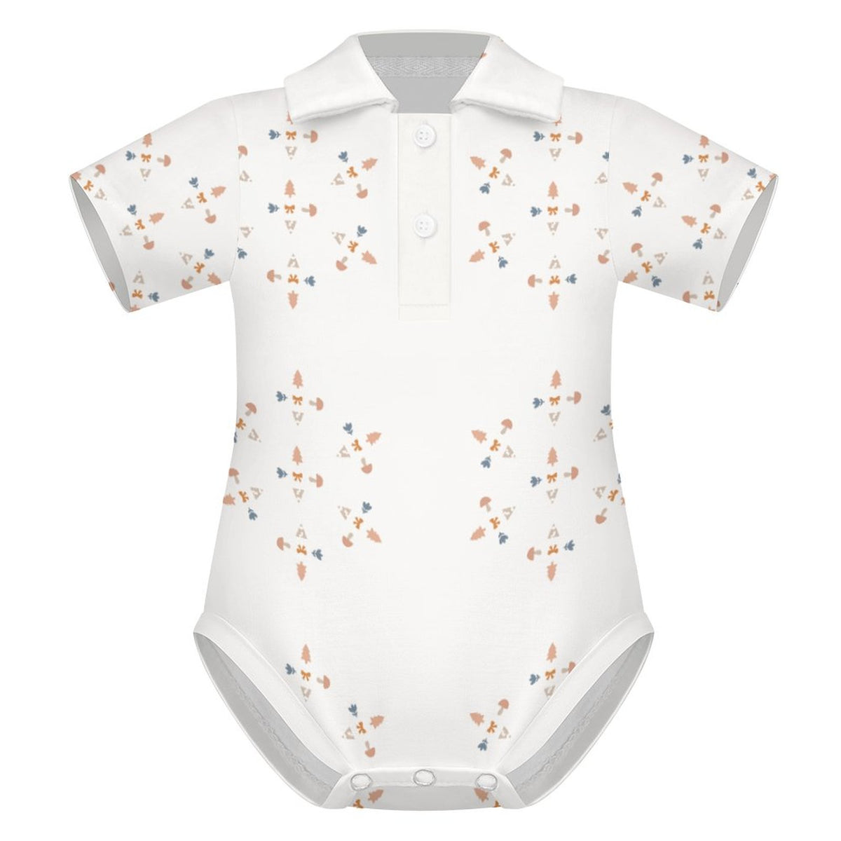 Cute Geometric Motif Short Sleeve Polo Baby Romper