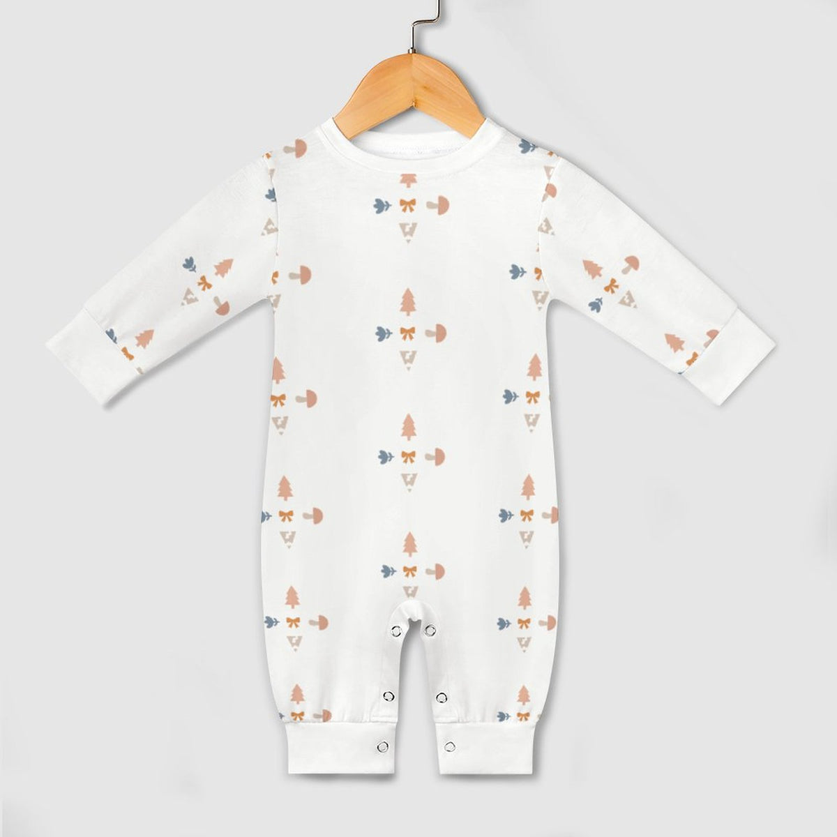 180GSM Baby Geometric Long Sleeve Romper