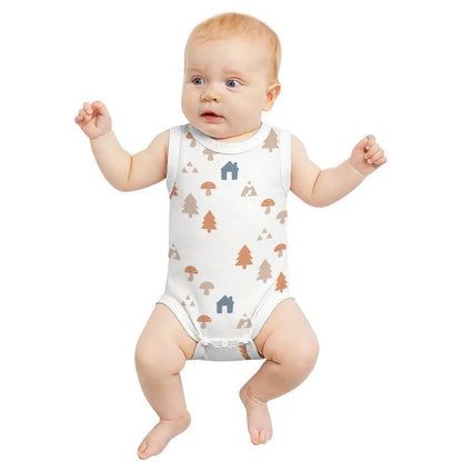 Baby Woodland Print Cotton Sleeveless Romper
