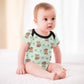 Cute Fox Print Short Sleeve Baby Romper | 220gsm