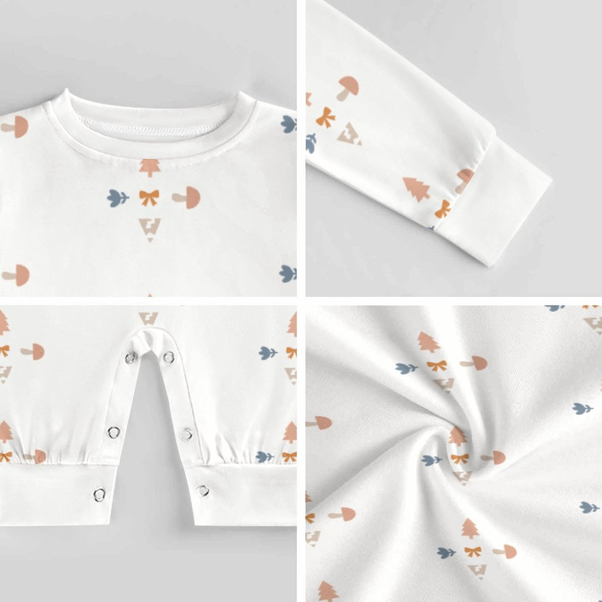 180GSM Baby Geometric Long Sleeve Romper