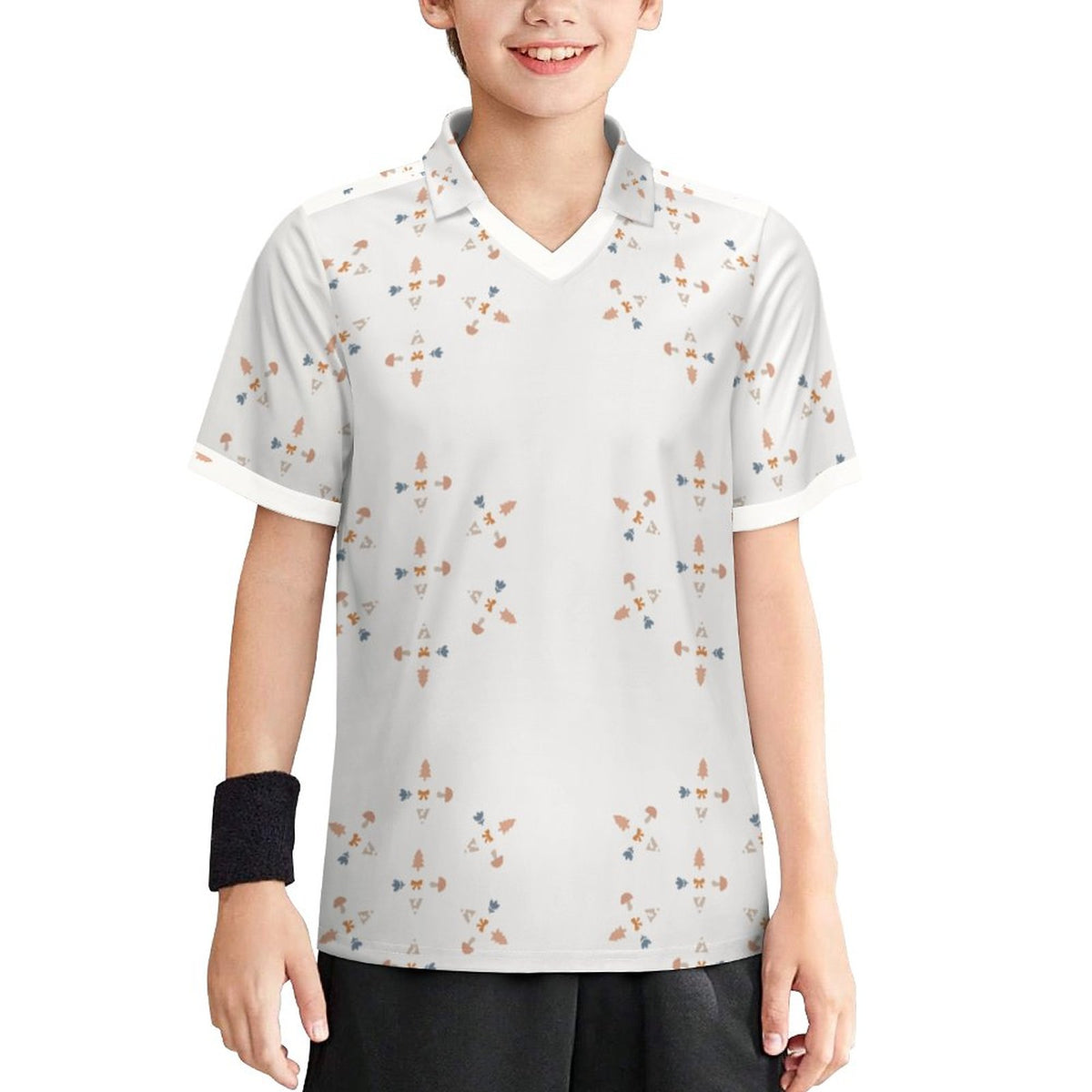 Kids' Geometric Print Football Jersey (160GSM)