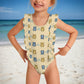 Girls Bear Print One-Piece Swimsuit