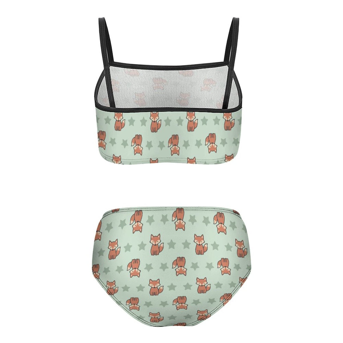 Cute Fox Print Cami Bikini Set for Girls | Custom AOP