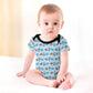 Outer Space Rocket Short Sleeve Baby Romper | 220gsm