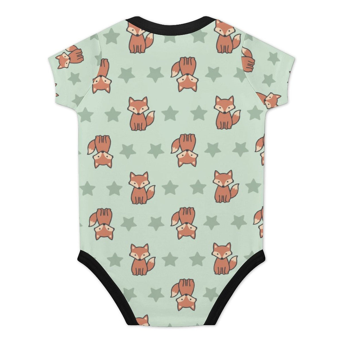 Cute Cotton Baby Fox Print Short Sleeve Onesie