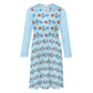 Space Rocket Collar Long Sleeve Girls Dress | AOP