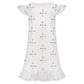 Girls' White Patterned Short Sleeve Sleepwear Dress