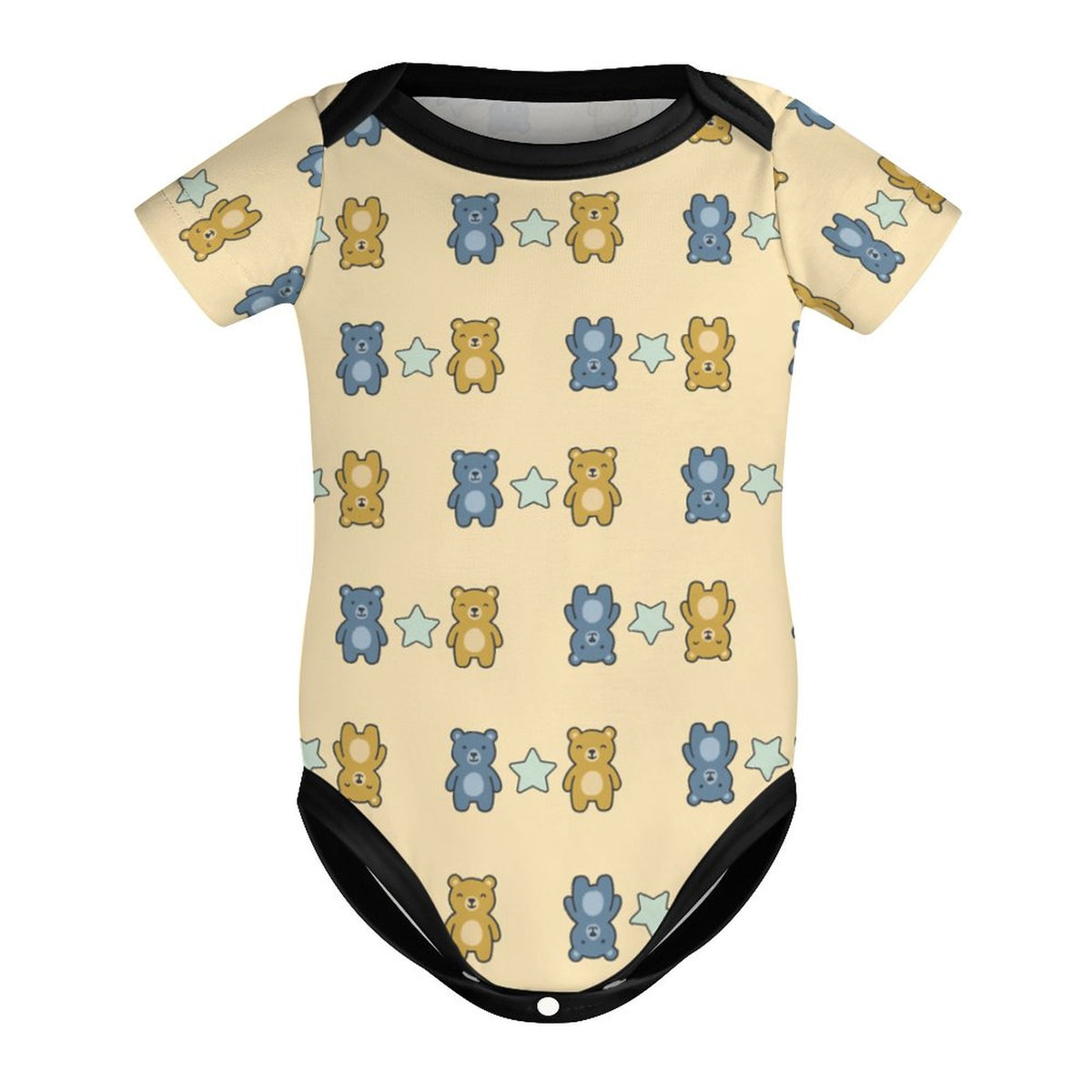 Cute Baby Bear Print Short Sleeve Bodysuit Onesie