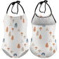 Girls' White Forest Pattern Halter Neck Swimsuit