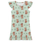 Girls Cute Fox Print Ruffle Sleeve Nightgown
