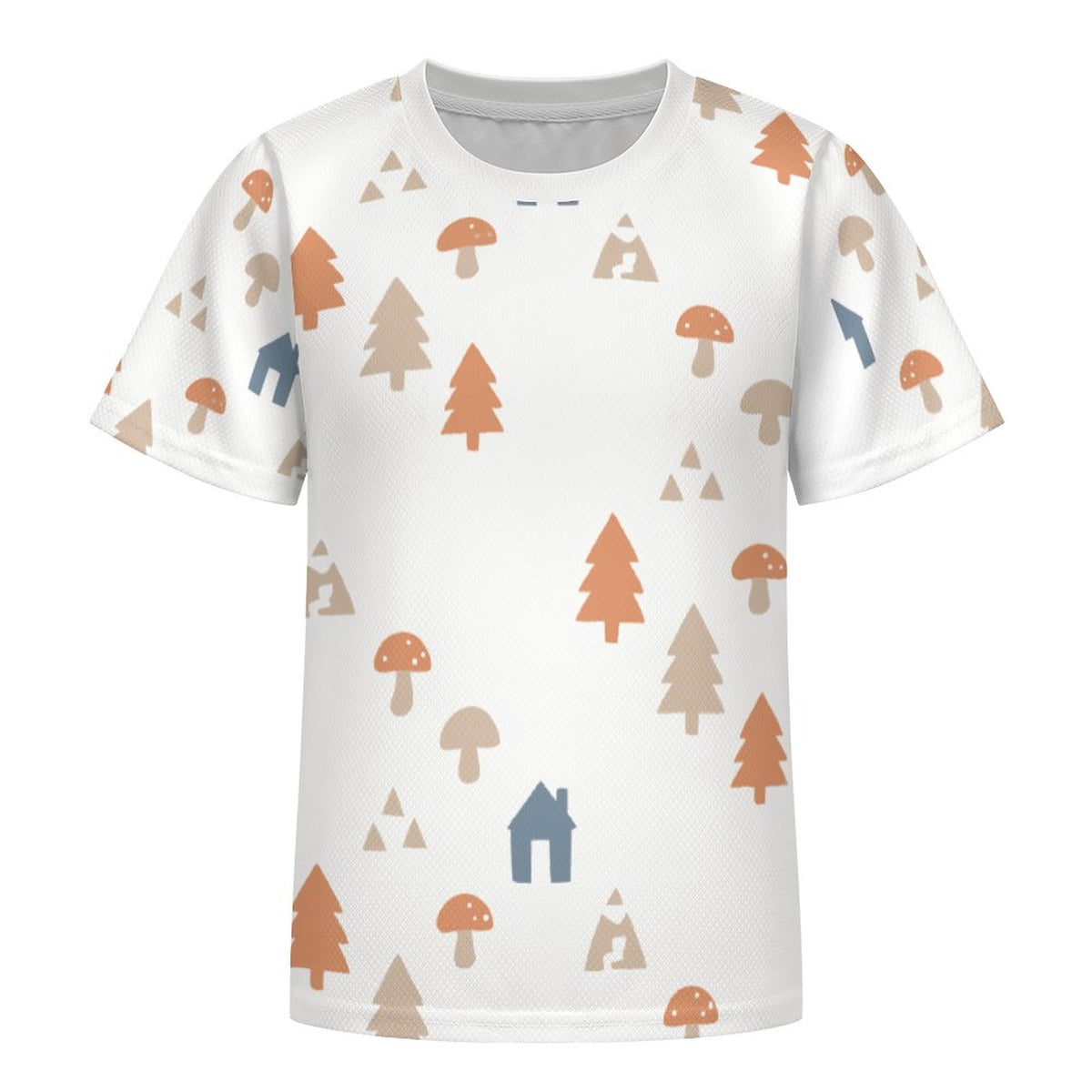 Unisex Kids' White Forest Print Graphic Tee