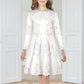 Girls' Geometric Print Long Sleeve A-Line Collar Dress