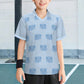 Kids' Blue Elephant Print V-Neck Soccer Jersey