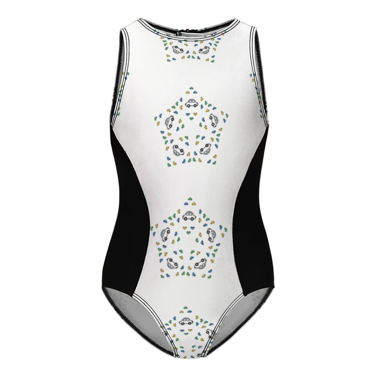 Girls' Geometric Star Zip-Back One-Piece Swimsuit