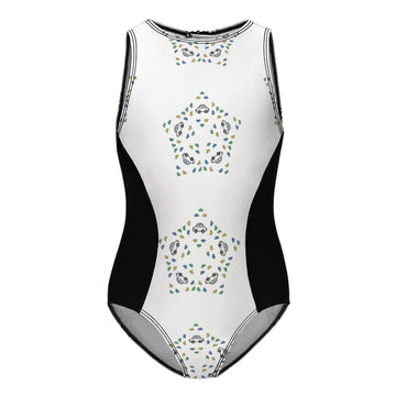 Girls' Geometric Star Zip-Back One-Piece Swimsuit