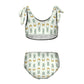 Cute Bunny & Moon Tie Shoulder Girls Bikini Set | AOP