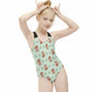 Cute Fox Print Cross-Back Girls Swimsuit | Custom AOP