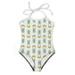 Cute Bunny & Moon Spaghetti Strap Girls Swimsuit | AOP