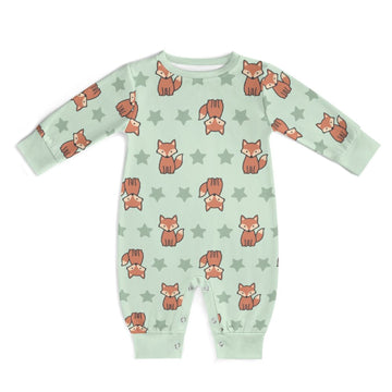 Cute Fox Print Long Sleeve Baby Romper | 180gsm