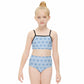 Girls' Blue Elephant Print Two-Piece Swimsuit