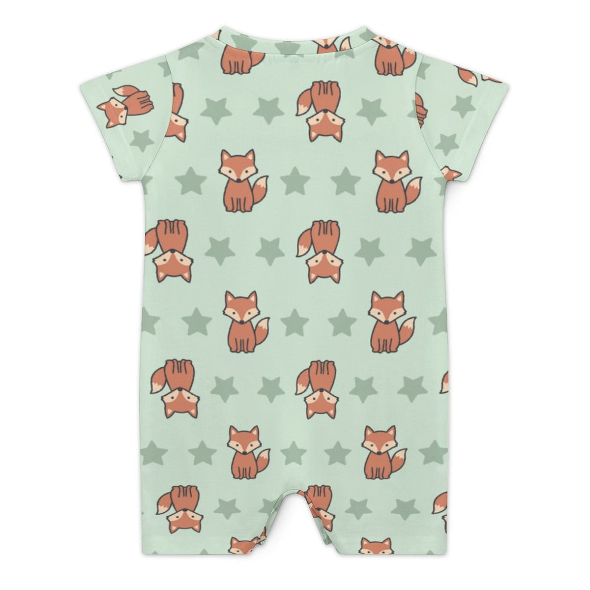 Cute Cotton Baby Fox Print Short Sleeve Romper